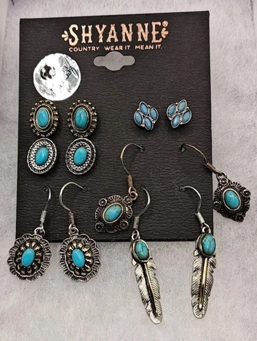 Shyanne Country Western Southwestern Rodeo Cowgirl 6 Pk Post Dangle Earrings Nwt